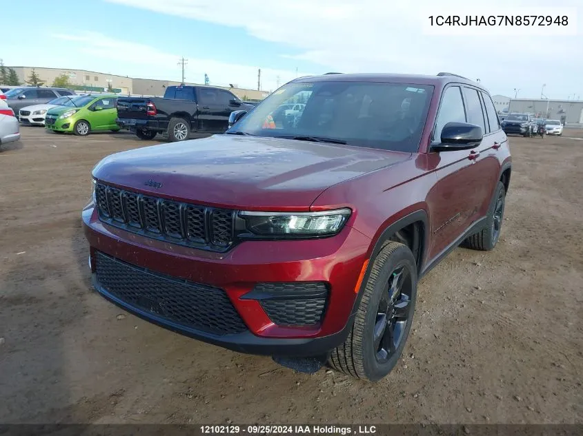 2022 Jeep Grand Cherokee Laredo VIN: 1C4RJHAG7N8572948 Lot: 12102129