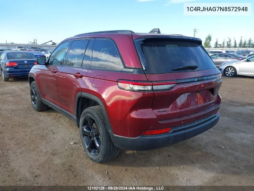 2022 Jeep Grand Cherokee Laredo VIN: 1C4RJHAG7N8572948 Lot: 12102129