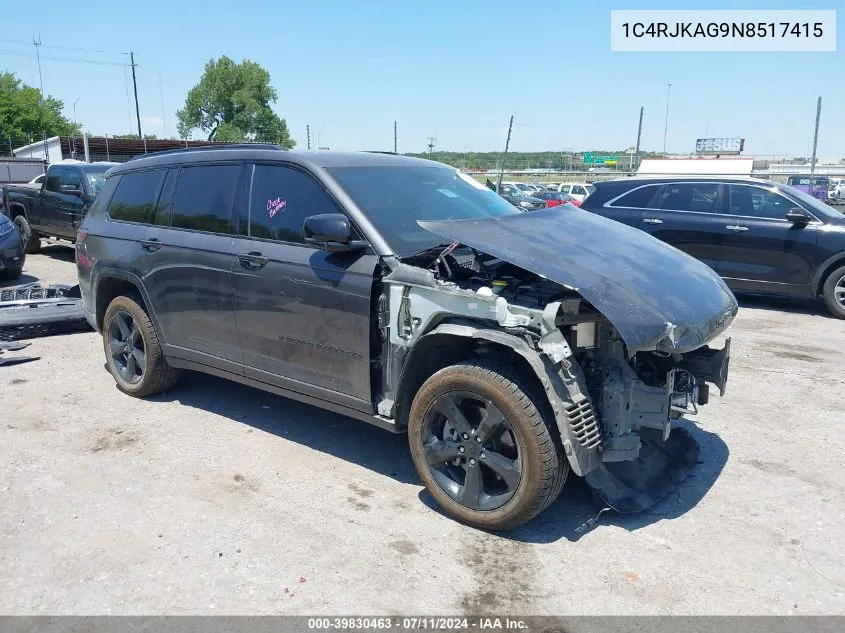 2022 Jeep Grand Cherokee L Altitude 4X4 VIN: 1C4RJKAG9N8517415 Lot: 39830463