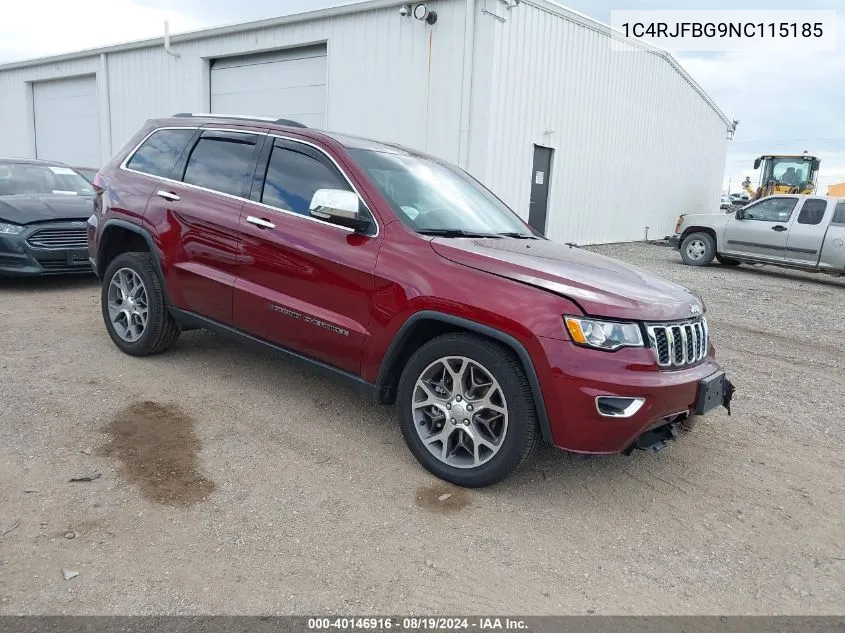 1C4RJFBG9NC115185 2022 Jeep Grand Cherokee Wk Limited 4X4