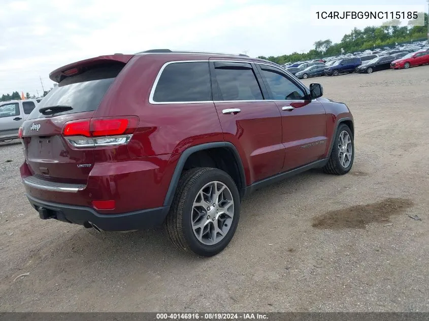 2022 Jeep Grand Cherokee Wk Limited 4X4 VIN: 1C4RJFBG9NC115185 Lot: 40146916