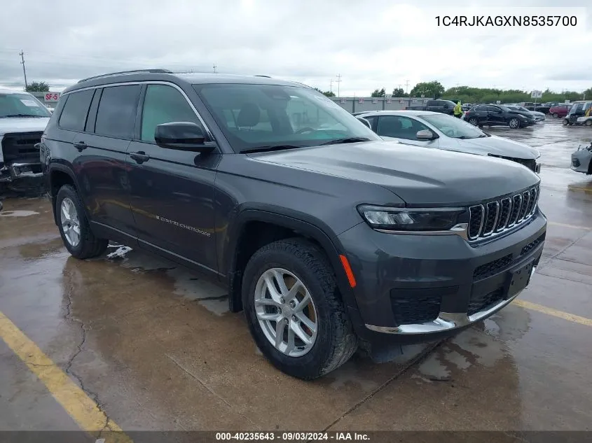 2022 Jeep Grand Cherokee L Laredo 4X4 VIN: 1C4RJKAGXN8535700 Lot: 40235643