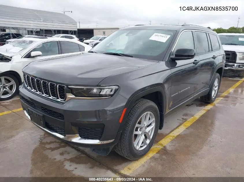 2022 Jeep Grand Cherokee L Laredo 4X4 VIN: 1C4RJKAGXN8535700 Lot: 40235643