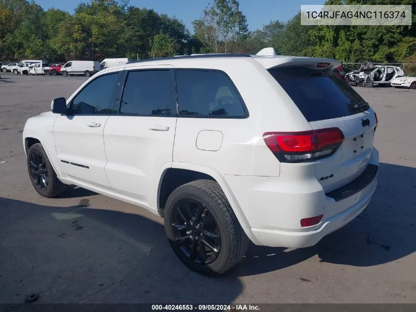 2022 Jeep Grand Cherokee Laredo E/Laredo X VIN: 1C4RJFAG4NC116374 Lot: 40246553