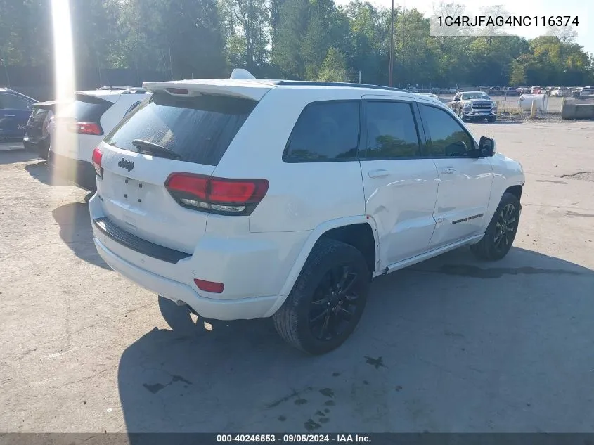 2022 Jeep Grand Cherokee Laredo E/Laredo X VIN: 1C4RJFAG4NC116374 Lot: 40246553