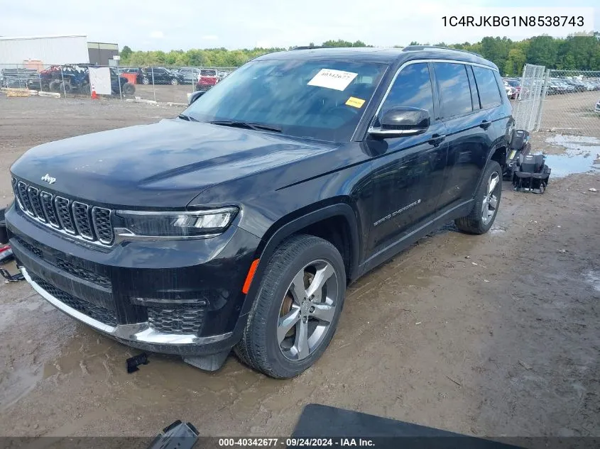 2022 Jeep Grand Cherokee L Limited 4X4 VIN: 1C4RJKBG1N8538743 Lot: 40342677