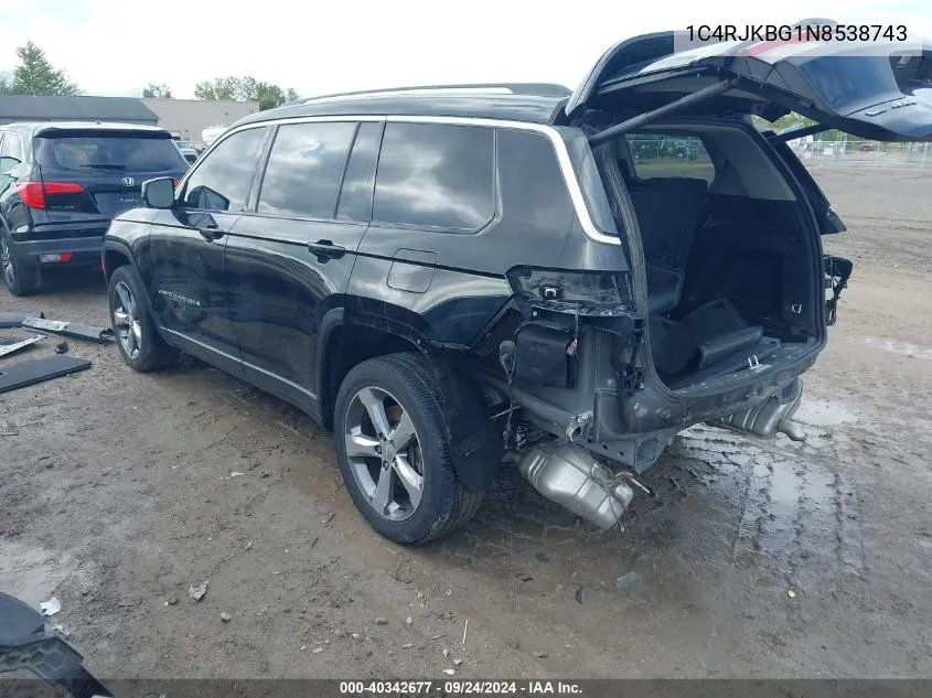 1C4RJKBG1N8538743 2022 Jeep Grand Cherokee L Limited 4X4