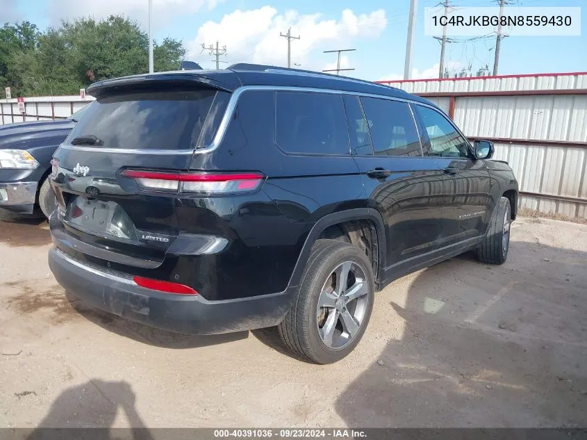 2022 Jeep Grand Cherokee L Limited VIN: 1C4RJKBG8N8559430 Lot: 40391036