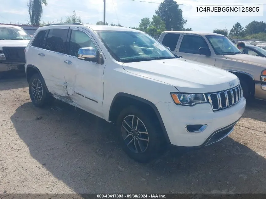 2022 Jeep Grand Cherokee Wk Limited 4X2 VIN: 1C4RJEBG5NC125805 Lot: 40417393