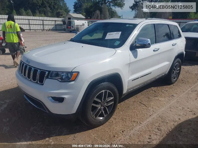 2022 Jeep Grand Cherokee Wk Limited 4X2 VIN: 1C4RJEBG5NC125805 Lot: 40417393