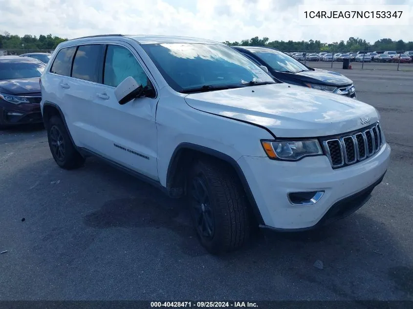 1C4RJEAG7NC153347 2022 Jeep Grand Cherokee Wk Laredo X 4X2