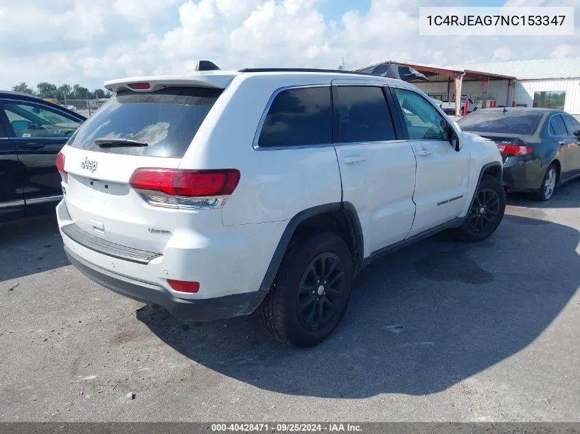 1C4RJEAG7NC153347 2022 Jeep Grand Cherokee Wk Laredo X 4X2