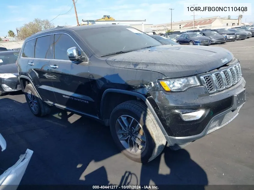 2022 Jeep Grand Cherokee Limited VIN: 1C4RJFBG0NC110408 Lot: 40441277