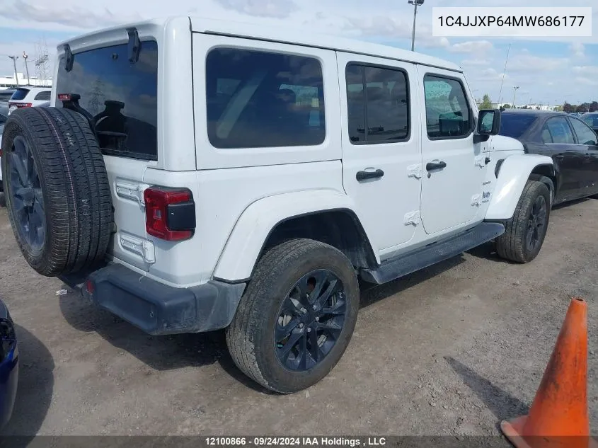 2021 Jeep Wrangler 4Xe Unlimited Sahara VIN: 1C4JJXP64MW686177 Lot: 12100866