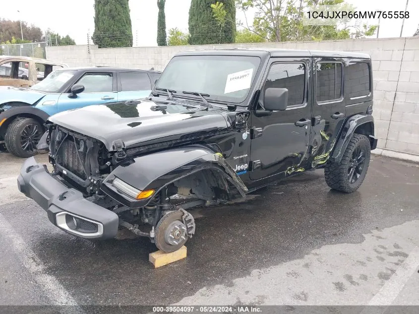 2021 Jeep Wrangler 4Xe Unlimited Sahara 4X4 VIN: 1C4JJXP66MW765558 Lot: 39504097