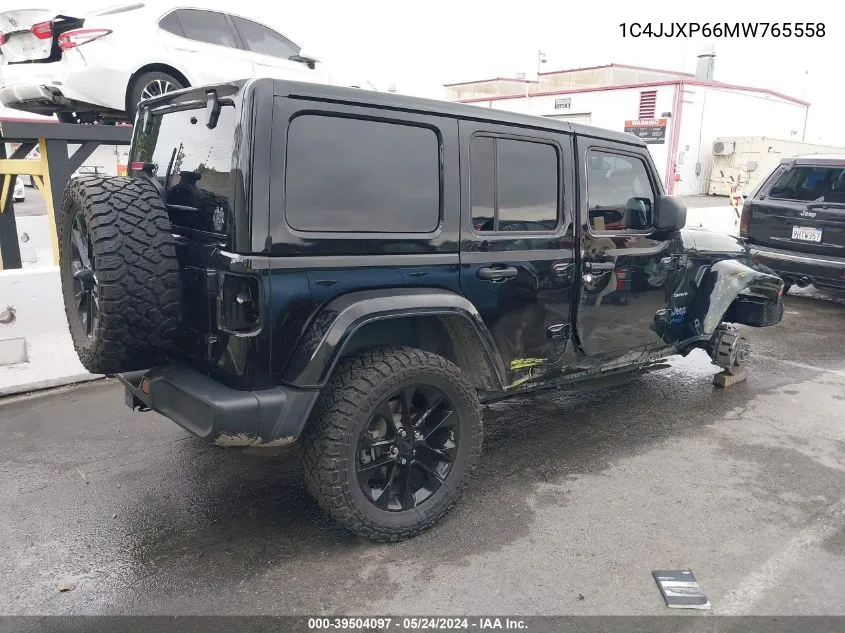 2021 Jeep Wrangler 4Xe Unlimited Sahara 4X4 VIN: 1C4JJXP66MW765558 Lot: 39504097