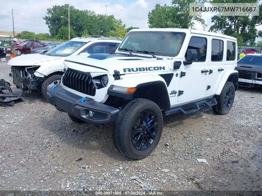 2021 Jeep Wrangler 4Xe Unlimited Rubicon 4X4 VIN: 1C4JJXR67MW716687 Lot: 39971805