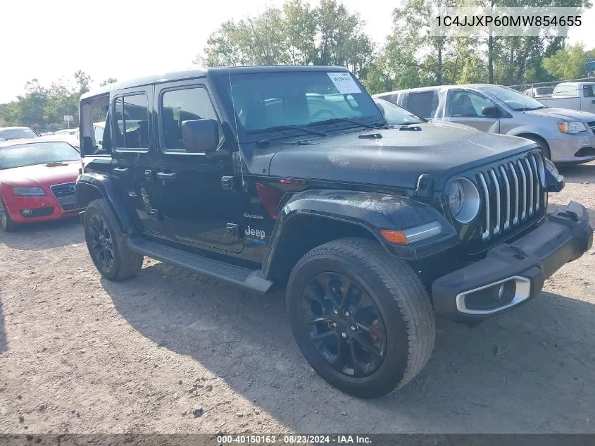 2021 Jeep Wrangler 4Xe Unlimited Sahara 4X4 VIN: 1C4JJXP60MW854655 Lot: 40150163