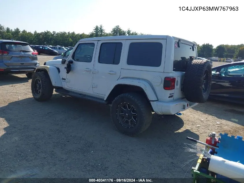 2021 Jeep Wrangler 4Xe Unlimited High Altitude 4X4 VIN: 1C4JJXP63MW767963 Lot: 40341176