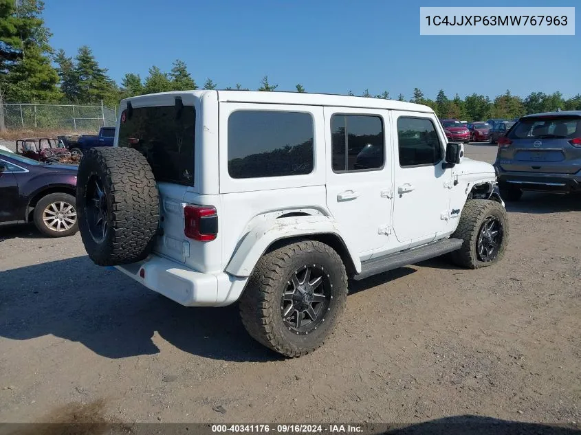 1C4JJXP63MW767963 2021 Jeep Wrangler 4Xe Unlimited High Altitude 4X4