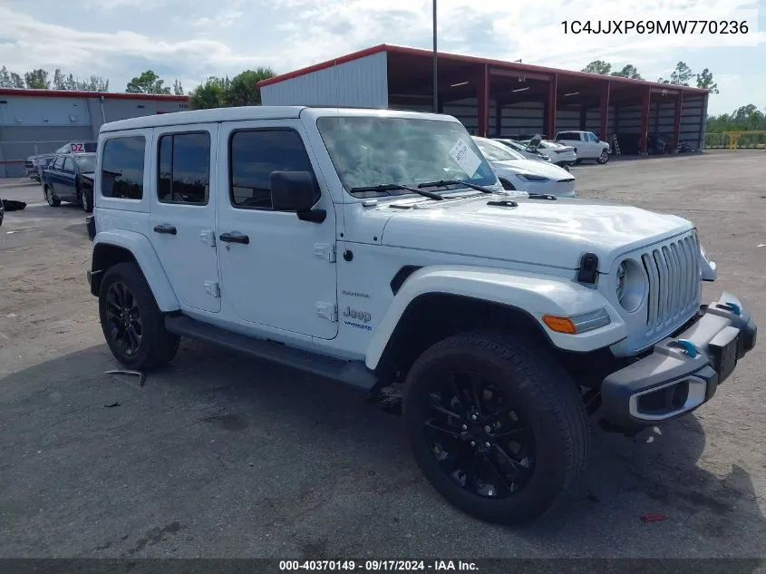 2021 Jeep Wrangler 4Xe Unlimited Sahara 4X4 VIN: 1C4JJXP69MW770236 Lot: 40370149