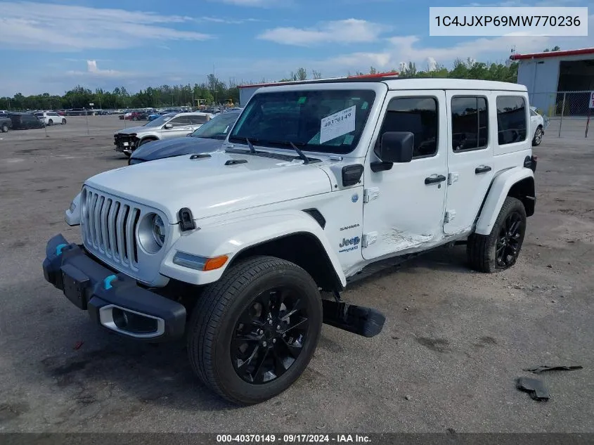 2021 Jeep Wrangler 4Xe Unlimited Sahara 4X4 VIN: 1C4JJXP69MW770236 Lot: 40370149