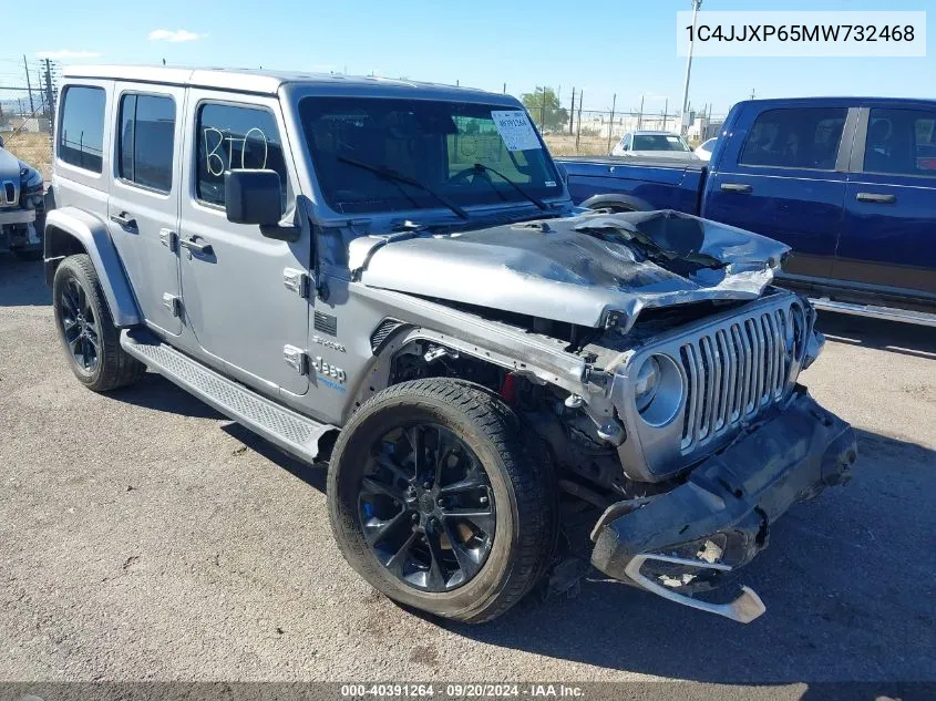 2021 Jeep Wrangler 4Xe Unlimited Sahara 4X4 VIN: 1C4JJXP65MW732468 Lot: 40391264