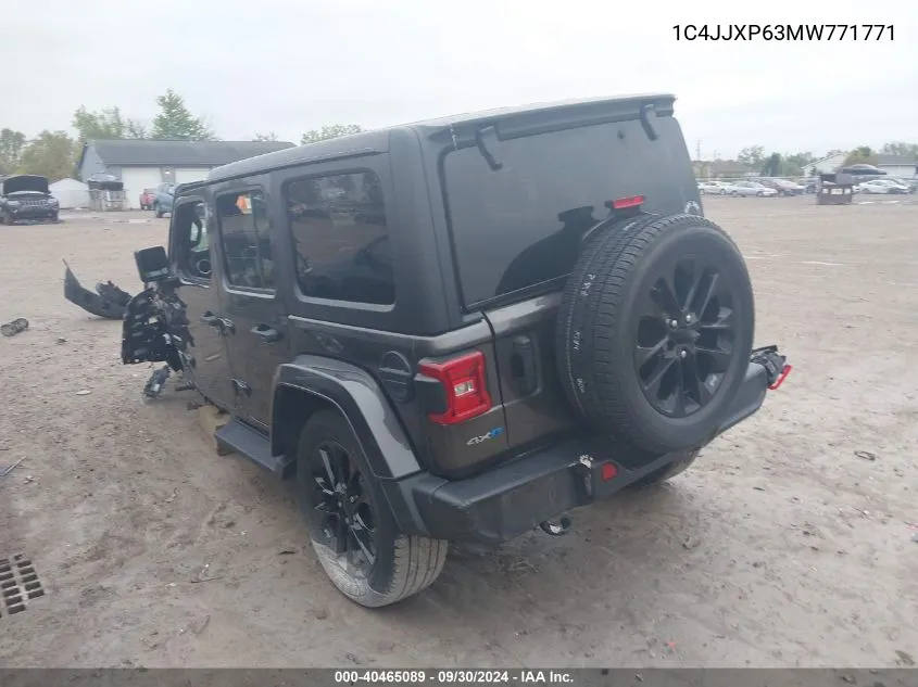 2021 Jeep Wrangler 4Xe Unlimited Sahara 4X4 VIN: 1C4JJXP63MW771771 Lot: 40465089