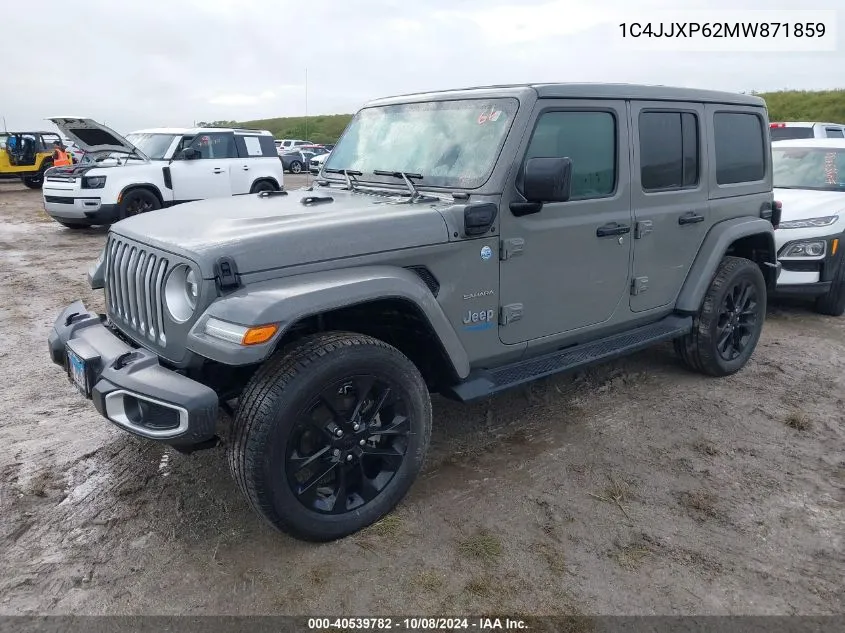 2021 Jeep Wrangler 4Xe Unlimited Sahara 4X4 VIN: 1C4JJXP62MW871859 Lot: 40539782