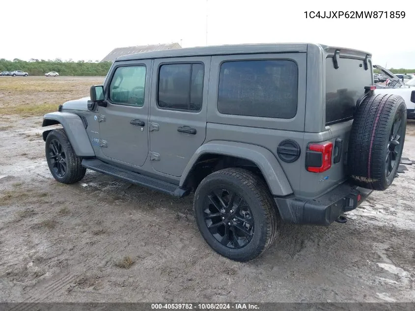 2021 Jeep Wrangler 4Xe Unlimited Sahara 4X4 VIN: 1C4JJXP62MW871859 Lot: 40539782