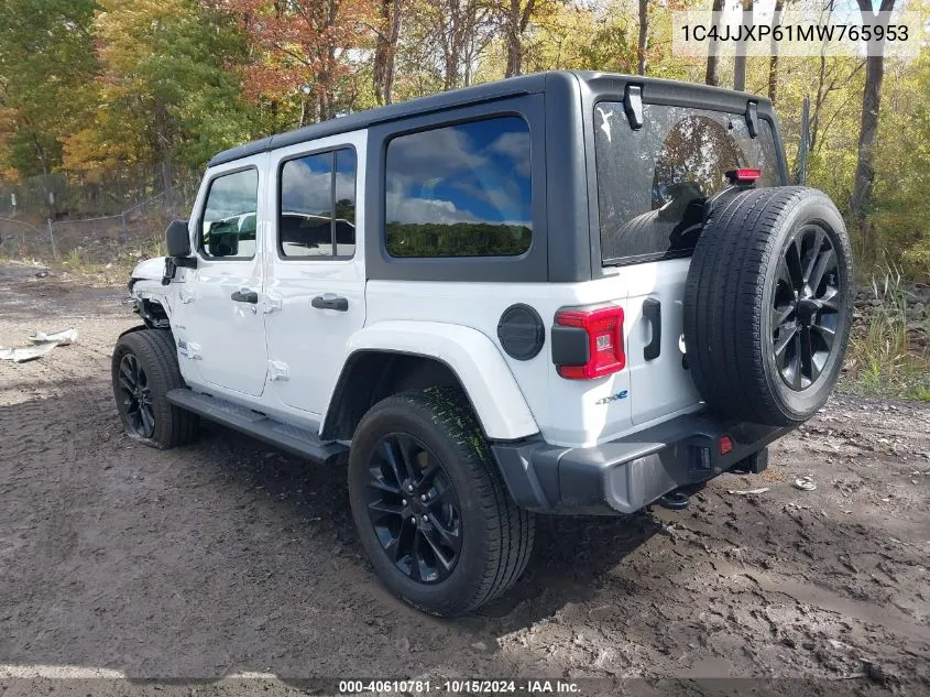 2021 Jeep Wrangler 4Xe Unlimited Sahara 4X4 VIN: 1C4JJXP61MW765953 Lot: 40610781