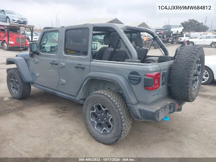 2021 Jeep Wrangler 4Xe Unlimited Rubicon 4X4 VIN: 1C4JJXR69MW684812 Lot: 40623532