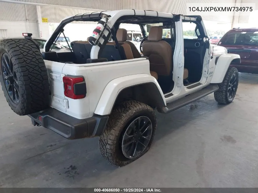 2021 Jeep Wrangler 4Xe Unlimited Sahara 4X4 VIN: 1C4JJXP6XMW734975 Lot: 40686050