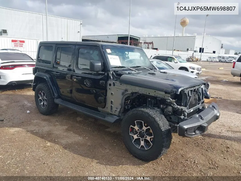 2021 Jeep Wrangler 4Xe Unlimited Sahara 4X4 VIN: 1C4JJXP65MW698807 Lot: 40740133