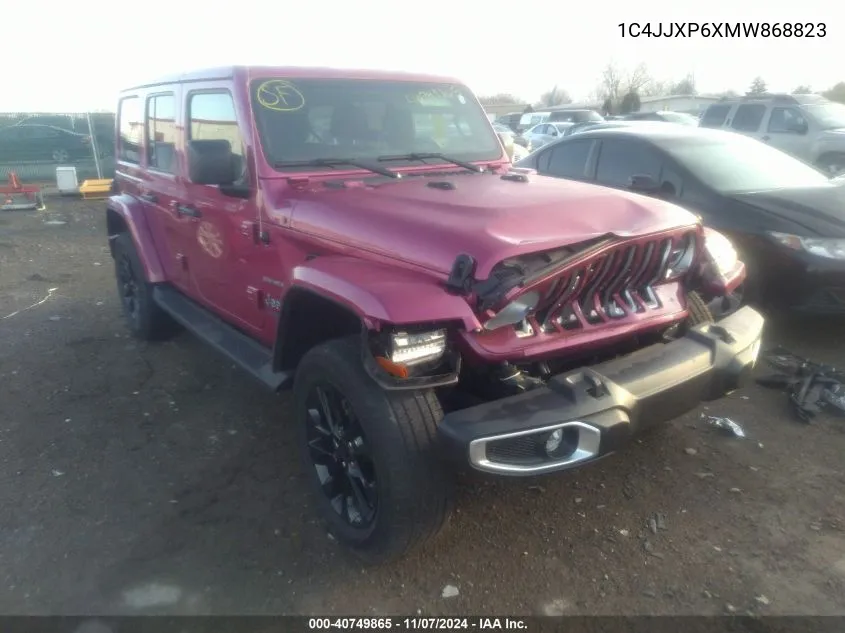 2021 Jeep Wrangler 4Xe Unlimited Sahara 4X4 VIN: 1C4JJXP6XMW868823 Lot: 40749865