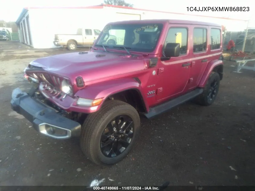 2021 Jeep Wrangler 4Xe Unlimited Sahara 4X4 VIN: 1C4JJXP6XMW868823 Lot: 40749865