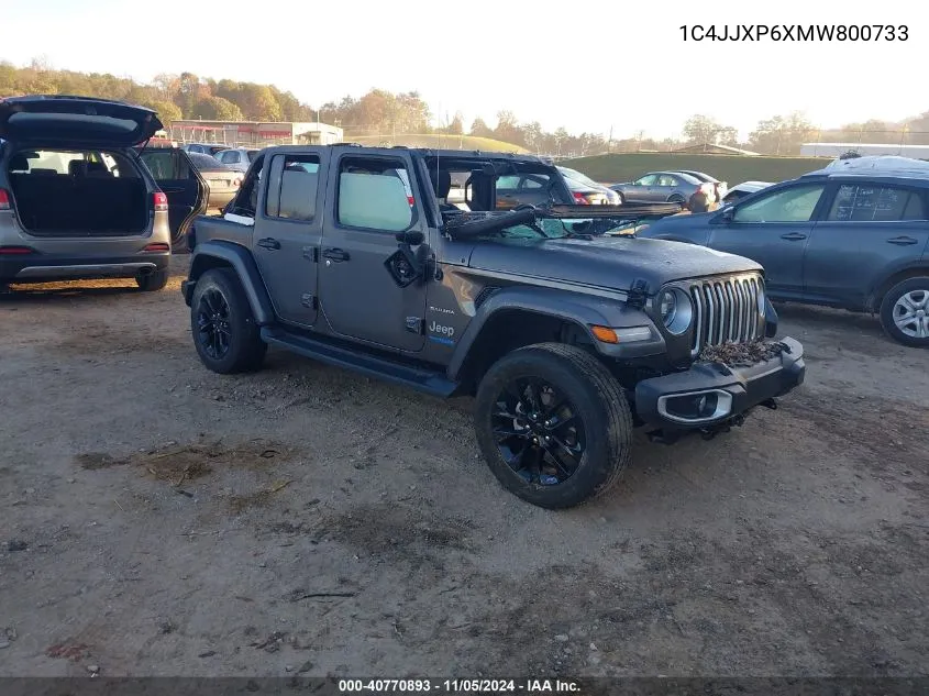 2021 Jeep Wrangler 4Xe Unlimited Sahara 4X4 VIN: 1C4JJXP6XMW800733 Lot: 40770893