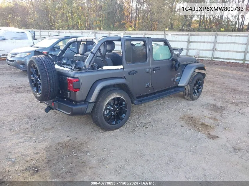 2021 Jeep Wrangler 4Xe Unlimited Sahara 4X4 VIN: 1C4JJXP6XMW800733 Lot: 40770893