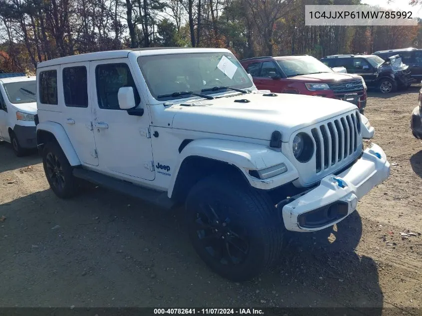 2021 Jeep Wrangler 4Xe Unlimited High Altitude 4X4 VIN: 1C4JJXP61MW785992 Lot: 40782641