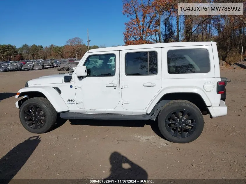 2021 Jeep Wrangler 4Xe Unlimited High Altitude 4X4 VIN: 1C4JJXP61MW785992 Lot: 40782641