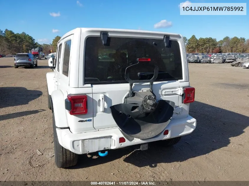 2021 Jeep Wrangler 4Xe Unlimited High Altitude 4X4 VIN: 1C4JJXP61MW785992 Lot: 40782641