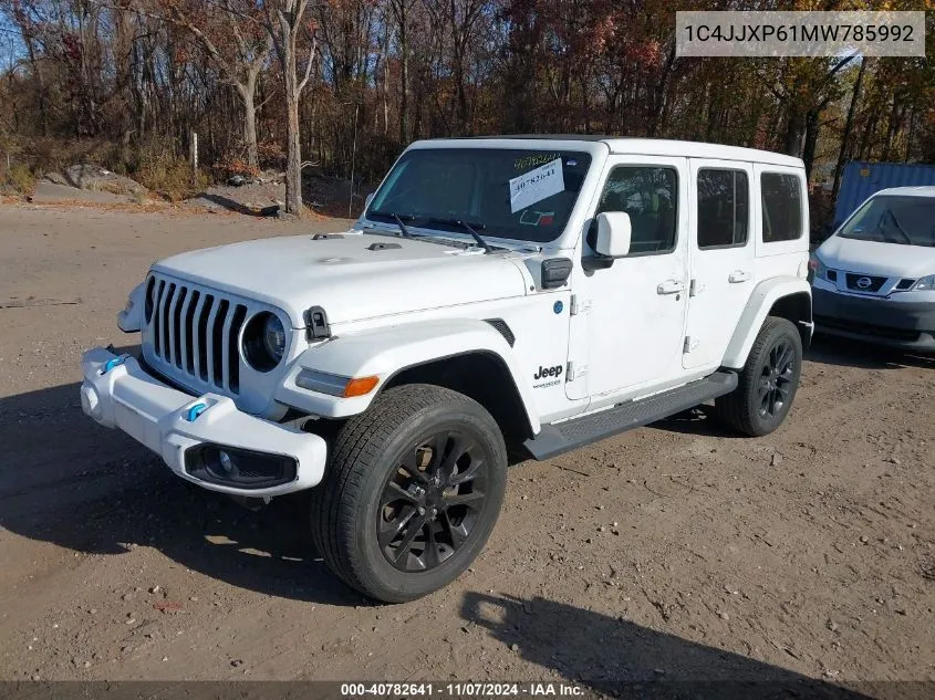 2021 Jeep Wrangler 4Xe Unlimited High Altitude 4X4 VIN: 1C4JJXP61MW785992 Lot: 40782641