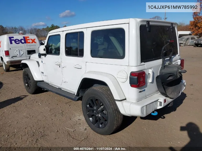 2021 Jeep Wrangler 4Xe Unlimited High Altitude 4X4 VIN: 1C4JJXP61MW785992 Lot: 40782641