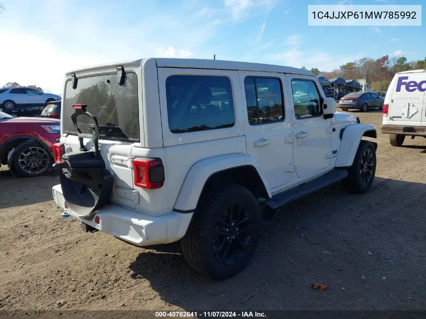 2021 Jeep Wrangler 4Xe Unlimited High Altitude 4X4 VIN: 1C4JJXP61MW785992 Lot: 40782641