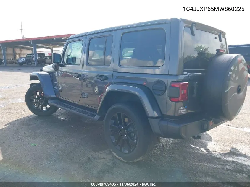 2021 Jeep Wrangler 4Xe Unlimited Sahara 4X4 VIN: 1C4JJXP65MW860225 Lot: 40789405