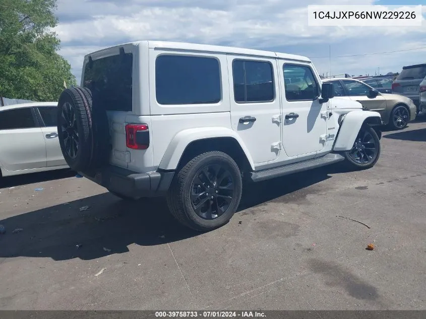 2022 Jeep Wrangler 4Xe Unlimited Sahara 4X4 VIN: 1C4JJXP66NW229226 Lot: 39758733