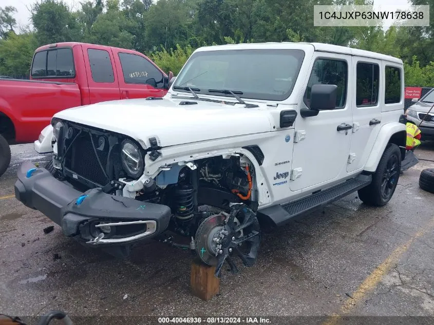 2022 Jeep Wrangler 4Xe Unlimited Sahara 4X4 VIN: 1C4JJXP63NW178638 Lot: 40046936