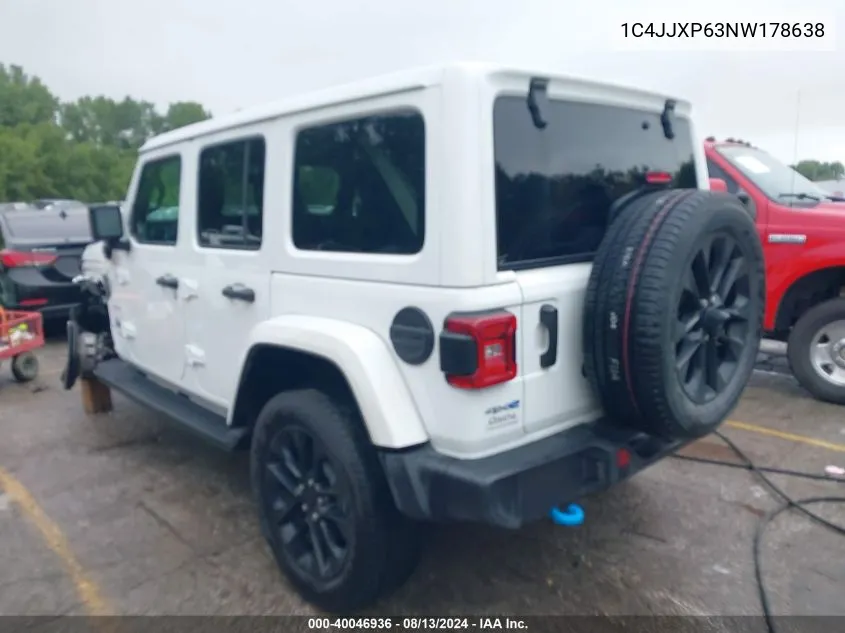 2022 Jeep Wrangler 4Xe Unlimited Sahara 4X4 VIN: 1C4JJXP63NW178638 Lot: 40046936