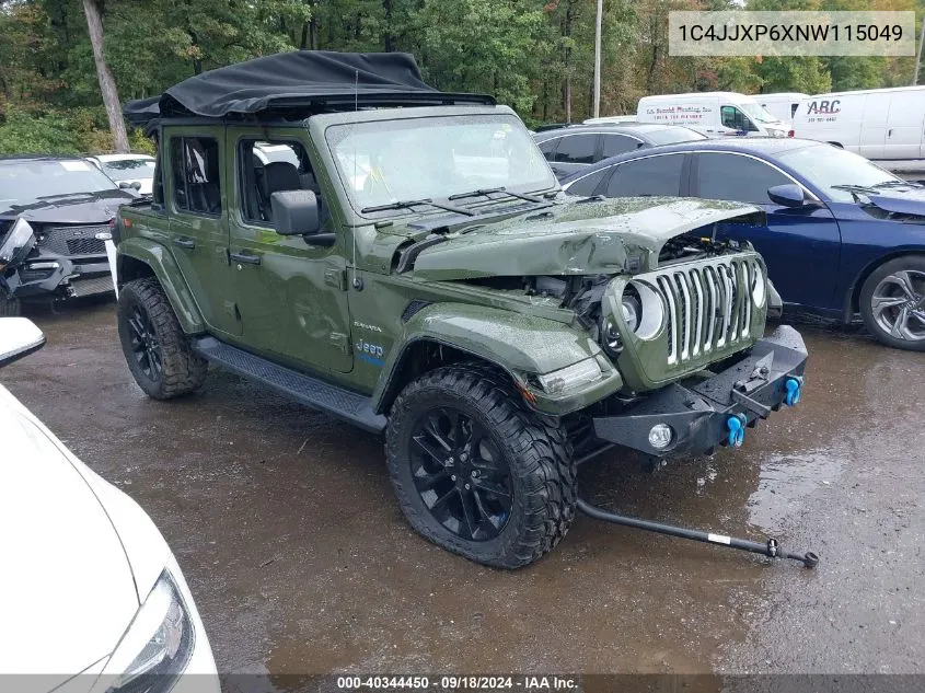 2022 Jeep Wrangler 4Xe Unlimited Sahara 4X4 VIN: 1C4JJXP6XNW115049 Lot: 40344450