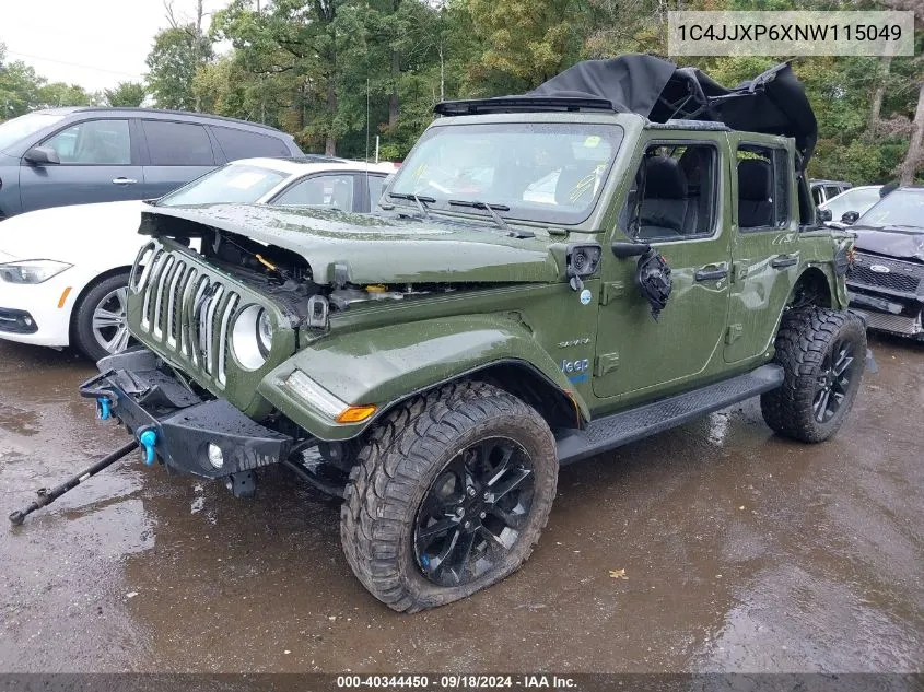 2022 Jeep Wrangler 4Xe Unlimited Sahara 4X4 VIN: 1C4JJXP6XNW115049 Lot: 40344450